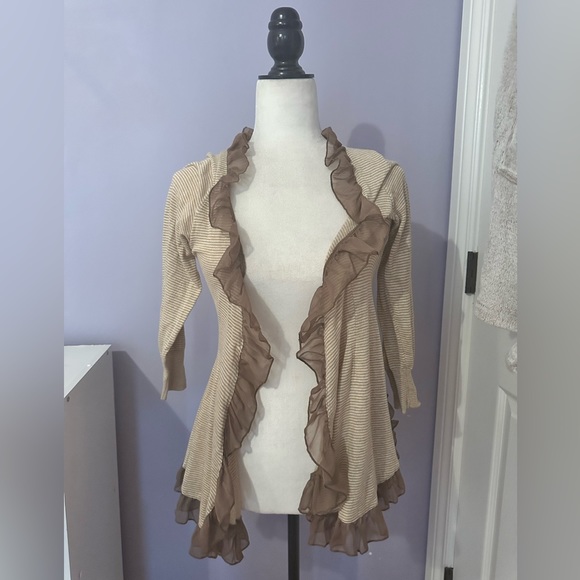 Anthropologie Guinevere ruffle cardigan sweater - Picture 3 of 3